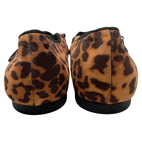 NWT Time & Tru Leopard Textile Mary Jane Ballet Flats Skimmers Shoes Sz 11 NEW - Picture 7 of 11